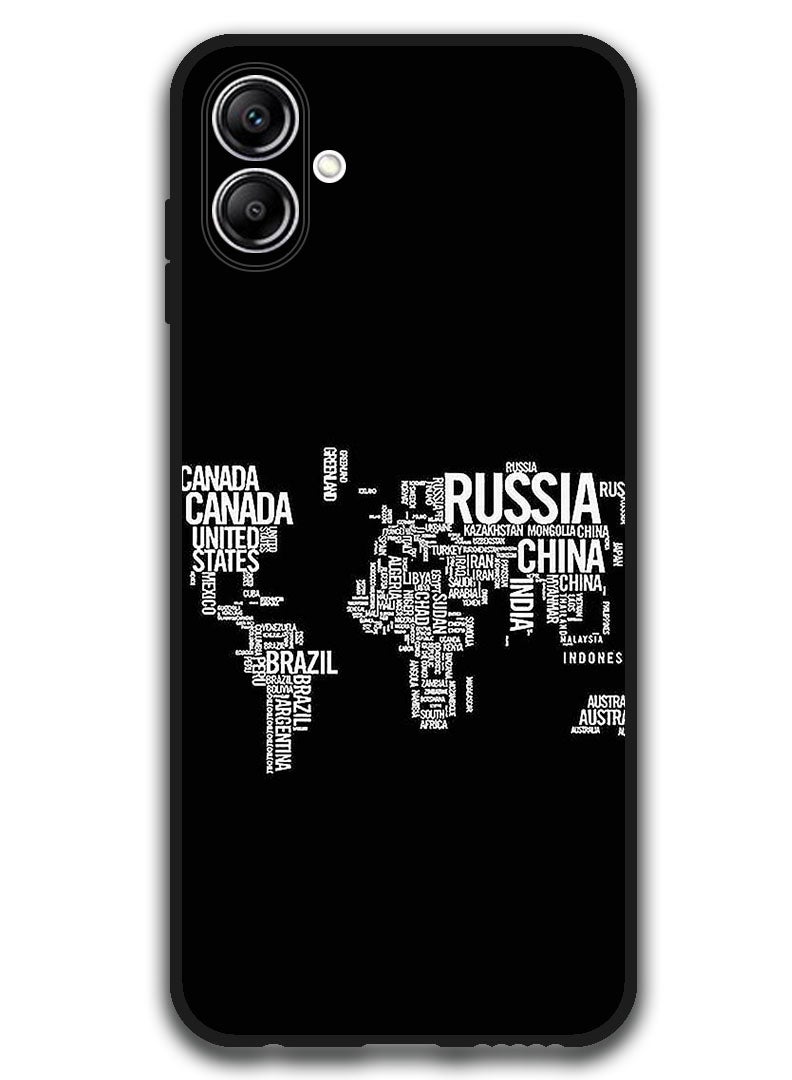 Theodor Case Compatible with Samsung Galaxy A07 6.7 Inch Protection Shockproof Bumper Cover Written World Map - Image 1